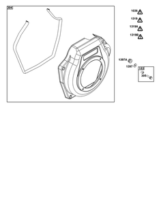 Blower Housing Group Diagram and Parts List for 131D05-0002-01 100000 - 19Z999 Briggs and Stratton Engine